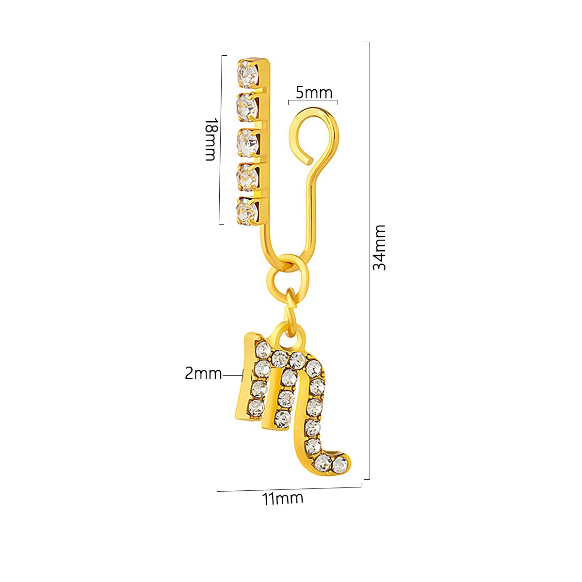 Body Jewelry Ear Plugs - Confezione da 2 clip per l'orecchio