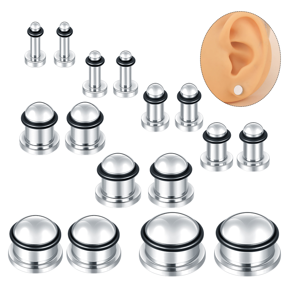 Body Jewelry Ear Gauges - 1 paio in acciaio inossidabile tunnel