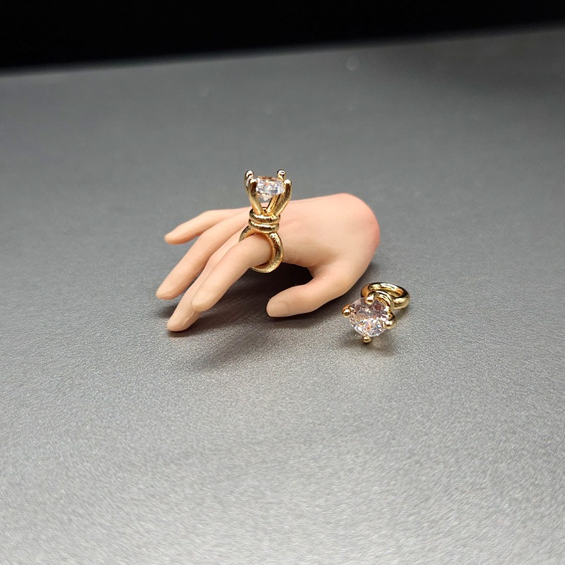 Body Jewelry Real Diamonds - Anello con Diamante in Miniatura Scala