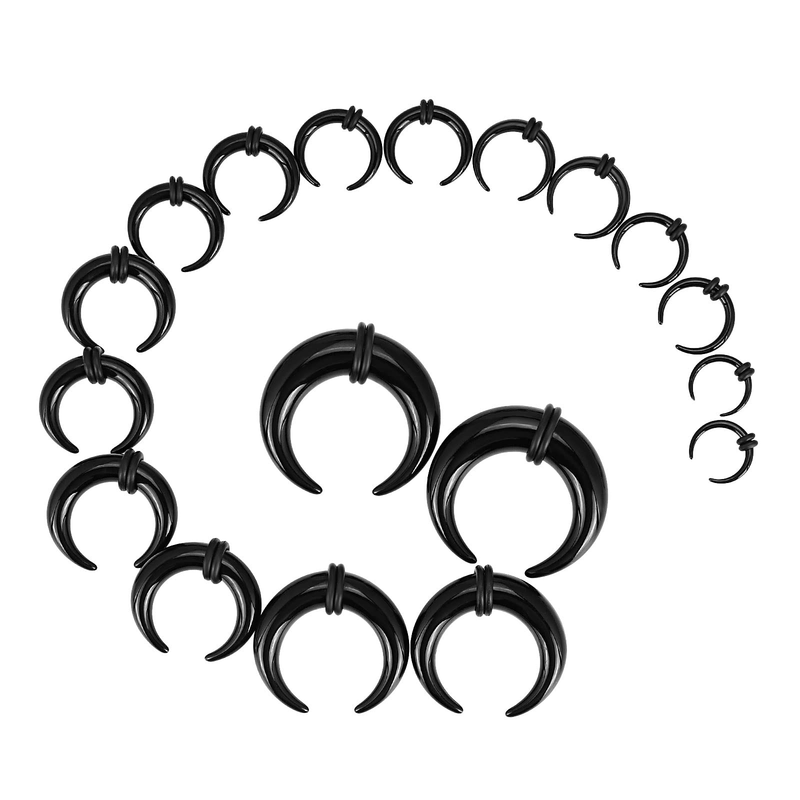 Body Jewelry Ear Gauges - 18 Pz Acrilico Setto Pincher Conici
