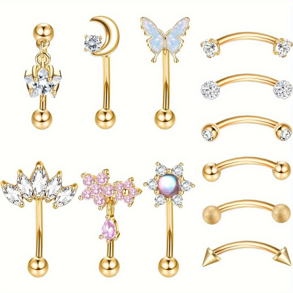 Belly Bar Titanium - Florideco 1PC Acciaio inossidabile Rook Piercing
