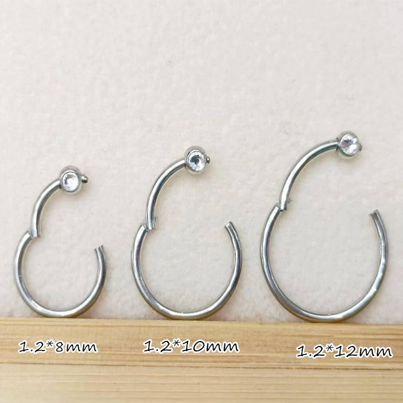 Clicker Ring Seamless - 50 pz/lotto 316 Acciaio Chirurgico Gemme
