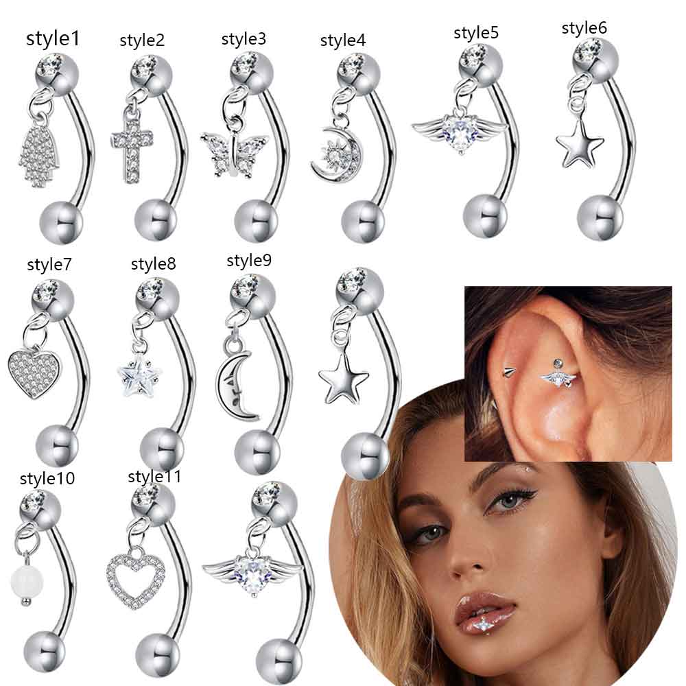 Belly Bar Titanium - 1pc Ear Piercing Helix Daith Trago