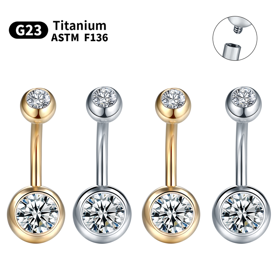 Belly Bar Titanium - 1 pz G23 titanio 14G colore