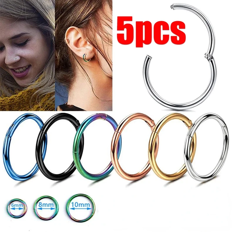 Clicker Ring Seamless - 5pc 6/8/10mm Anello al naso incernierato