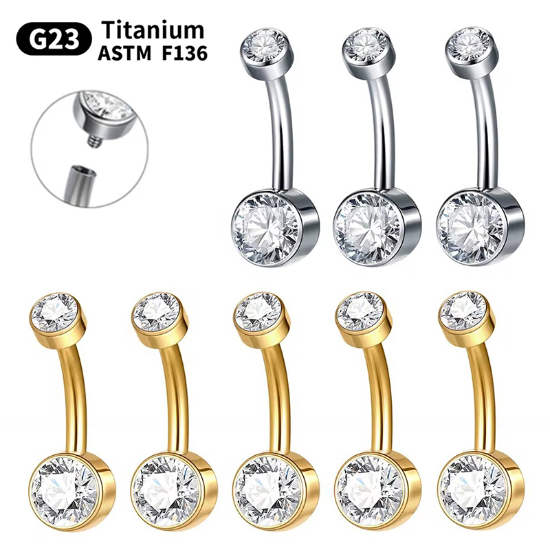 Belly Bar Titanium - 5/10 pezzi anello per ombelico in
