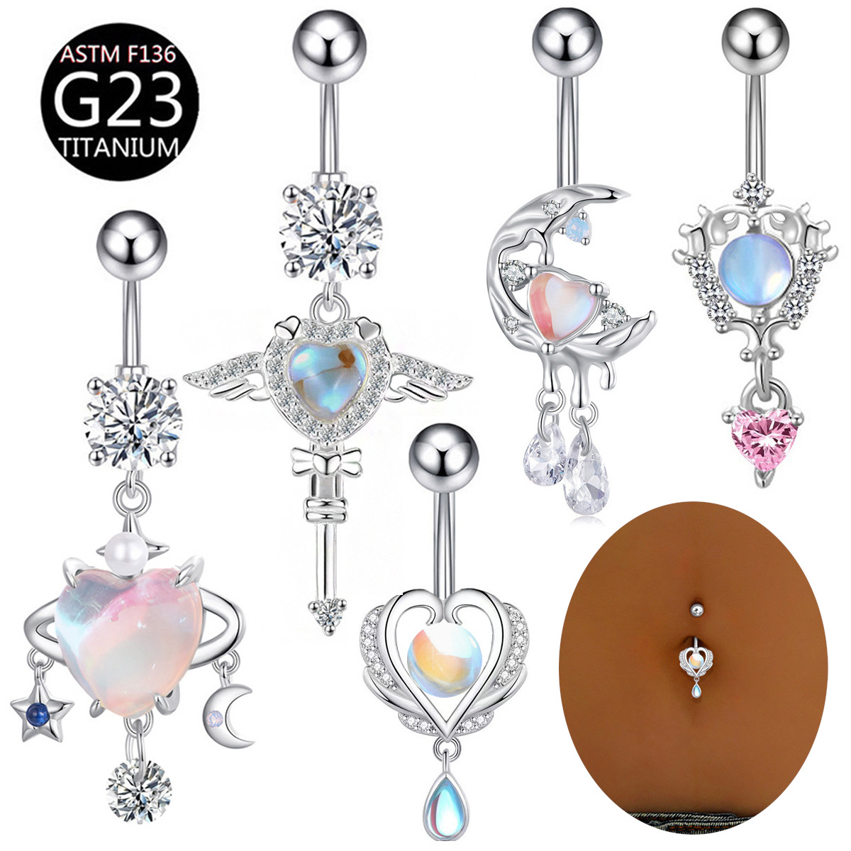 Belly Bar Titanium - Anelli per ombelico in titanio G23