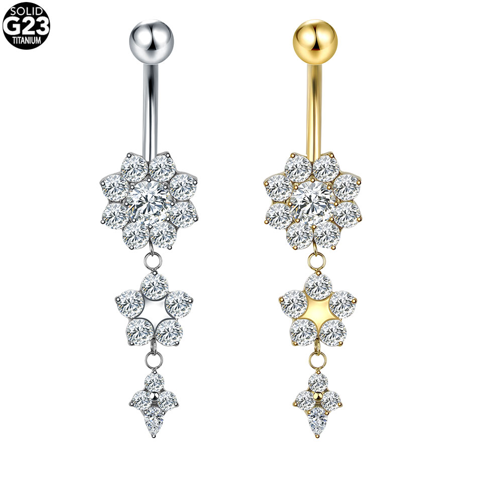 1/5PCS Titanio Cuore CZ Ombeli - Belly Bar Titanium recensione e prezzo