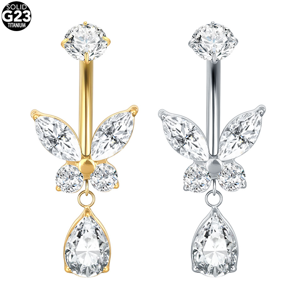 1/5PCS Titanio Cuore CZ Ombeli - Belly Bar Titanium recensione e prezzo