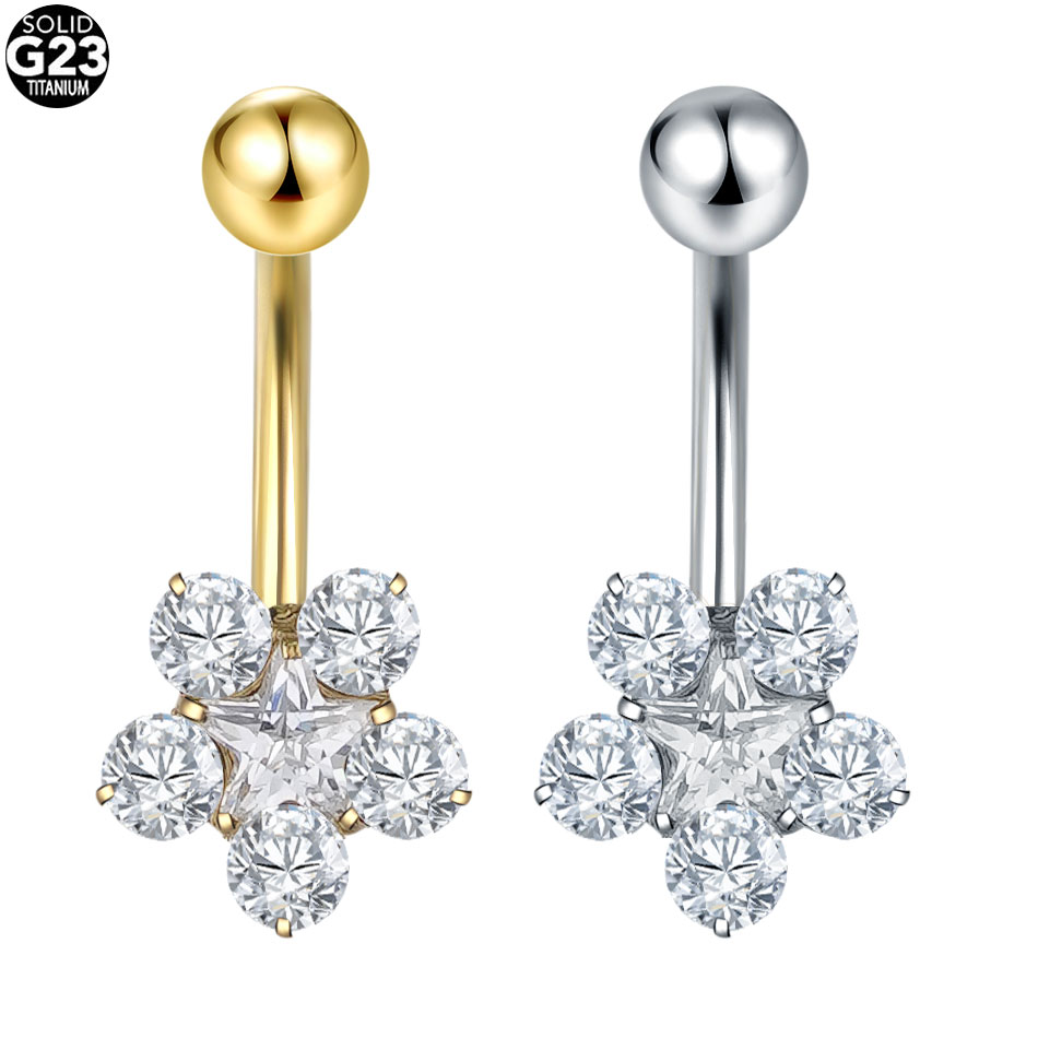 1/5PCS Titanio Cuore CZ Ombeli - Belly Bar Titanium recensione e prezzo