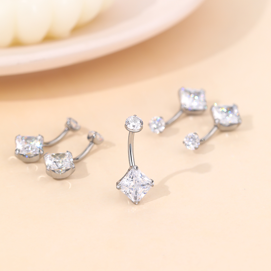1Pc Titanio Zircone Anello di  - Belly Bar Titanium recensione e prezzo