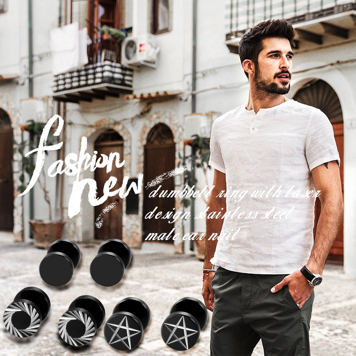 2 Pz/6 Pz Nero In Acciaio Inox - Body Jewelry Ear Gauges recensione e prezzo
