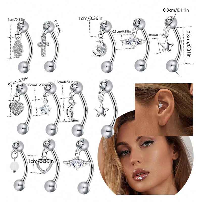 1pc Ear Piercing Helix Daith T - Belly Bar Titanium recensione e prezzo