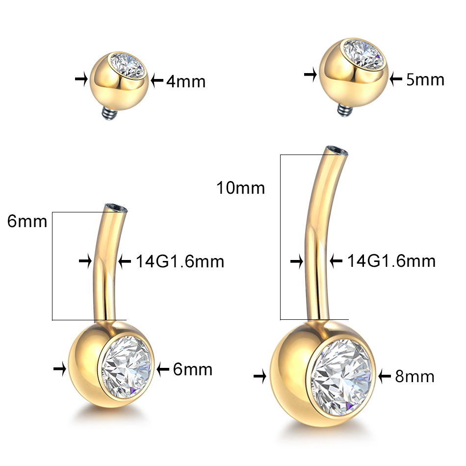 1 pz G23 titanio 14G colore or - Belly Bar Titanium recensione e prezzo