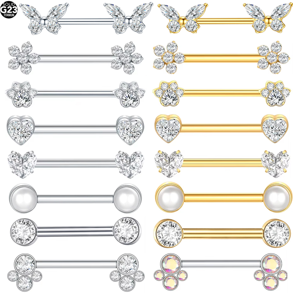 1 Pezzo Piercing per Capezzolo - Belly Bar Titanium recensione e prezzo