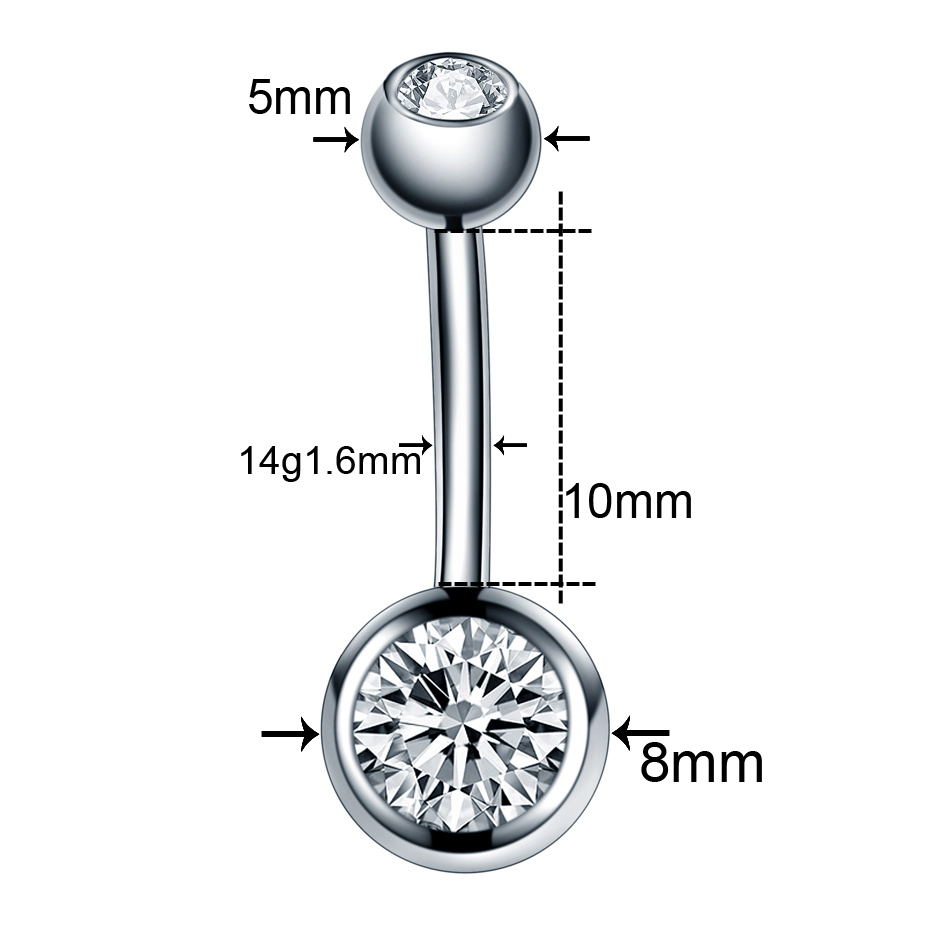 10 Pz/lotto 14G Titanio Penetr - Belly Bar Titanium recensione e prezzo