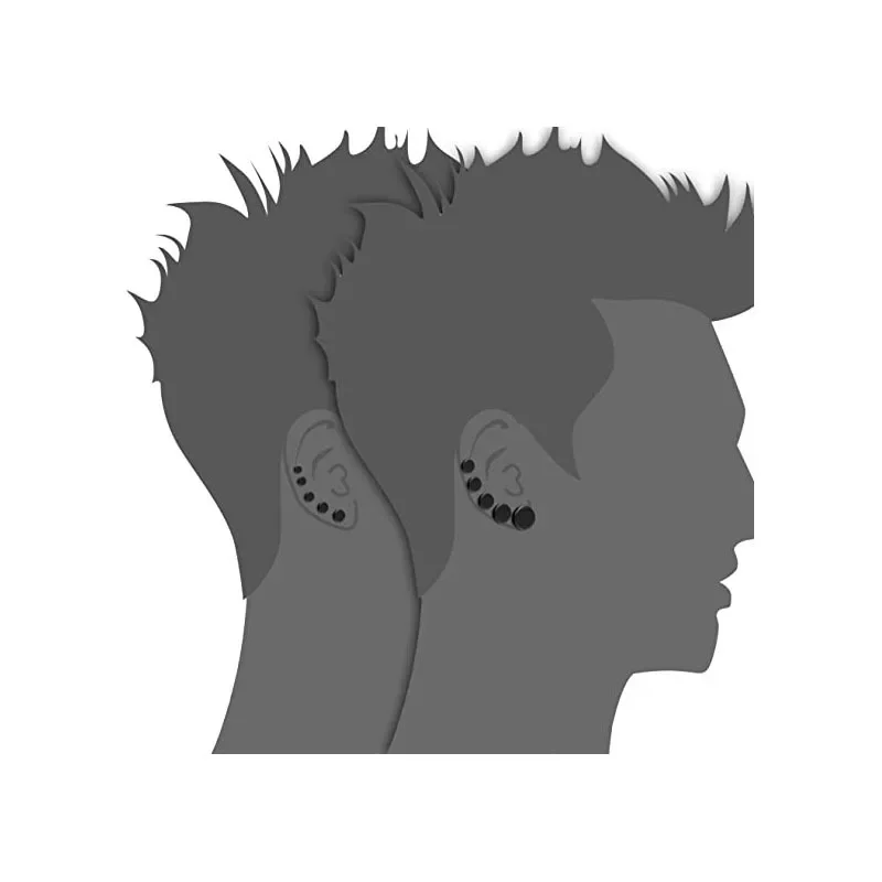 2 Pz/1 Set Nero In Acciaio Ino - Body Jewelry Ear Gauges recensione e prezzo