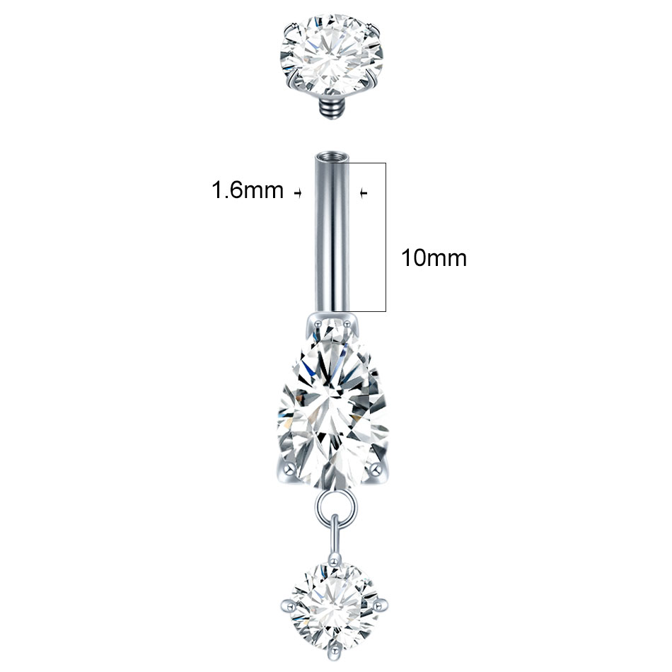 1/5PCS Titanio Cristallo Zirco - Belly Bar Titanium recensione e prezzo